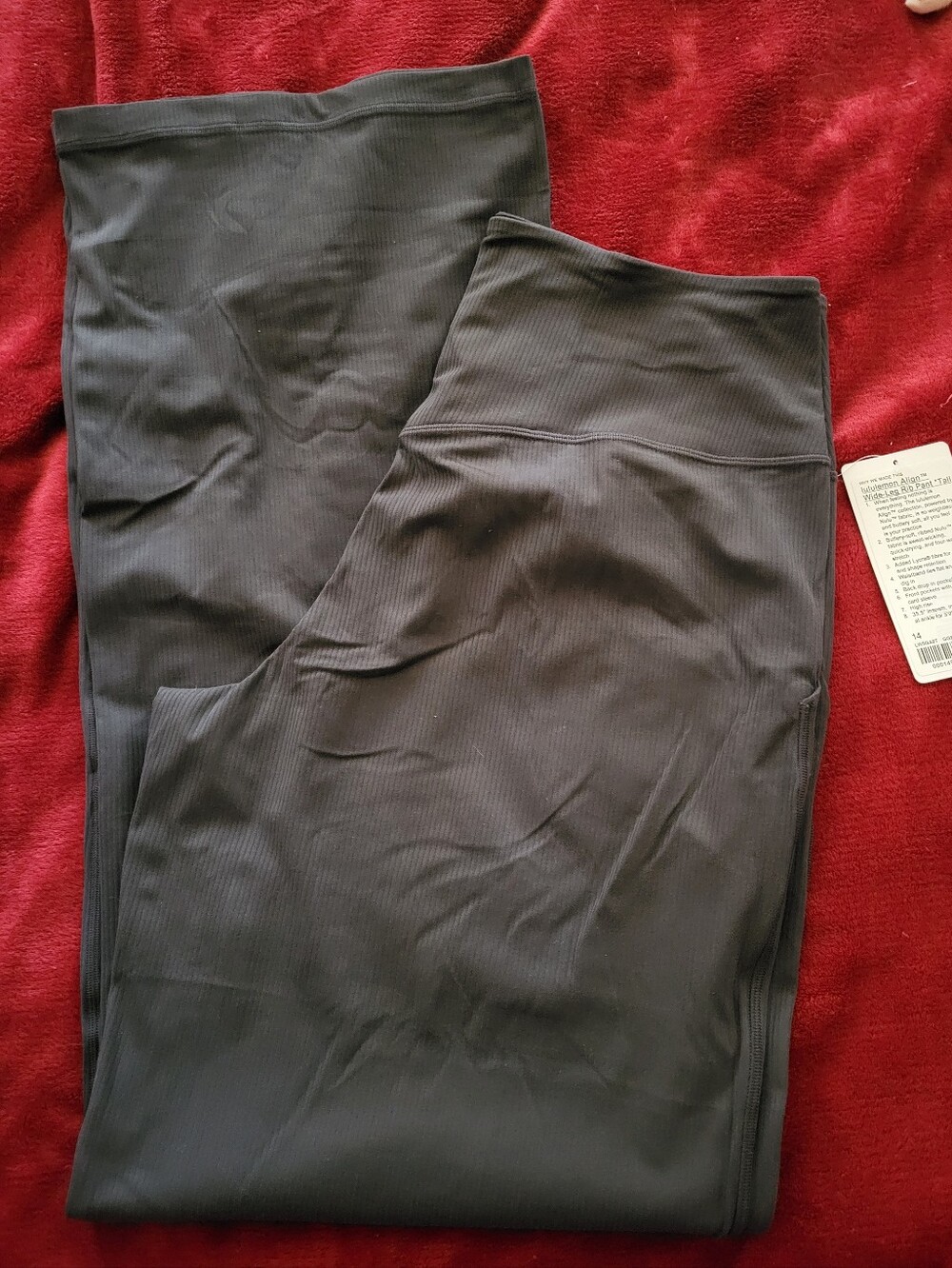 lululemon athletica Align Wide-Leg Ribbed Pant~Tall~Graphite Gray~Size 14~NWT.